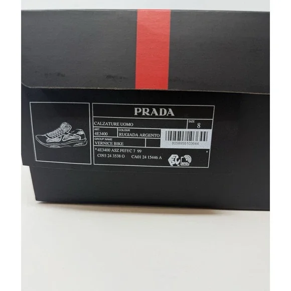 Prada Americas Cup Sneaker Dew/Silver Size 9 US 8 UK - Picture 10 of 11